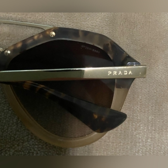 Prada Aviator Tortoise Shell Gold Tone Sunglasses w/Box and COA - Picture 7 of 14